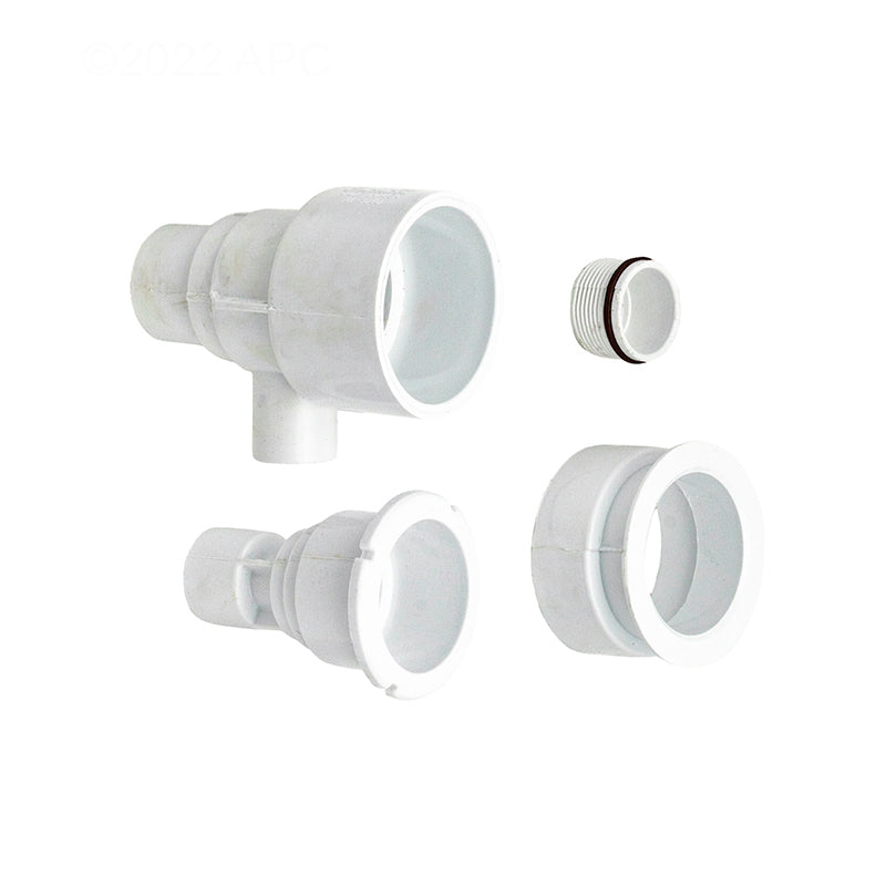 POLY STORM GUNITE THREAD IN JET STRAIGHT ASSY 1" SPG X 1.5" SPG WHITE