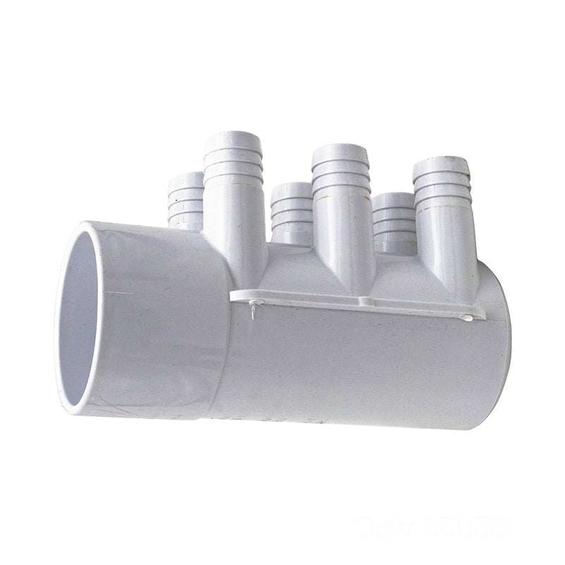 MANIFOLD 2" SKT X DEAD END X SIX 3/4" RIBBED BARB PORTS
