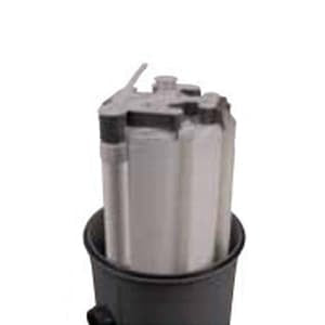 A close-up of the Waterway Crystal Water 48 sf DE Filter (model 570-0048-07) by Waterway, shown folded inside a cylindrical carrying case.