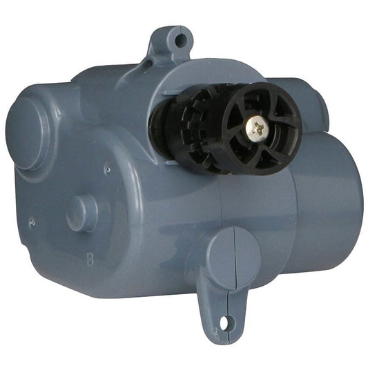 The Zodiac Baracuda MX8 Cleaner Side B Direction Control Device (R0524800) by Zodiac is a gray plastic unit with a black rotating gear and screw, shown on a white background—perfect for replacing your pool cleaner’s direction control component.