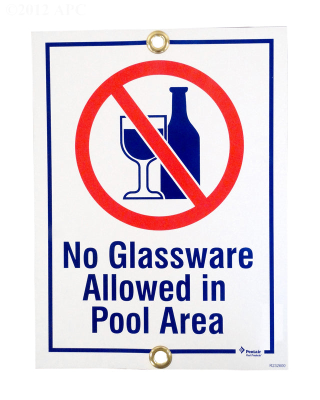 NO GLASSWARE SIGN