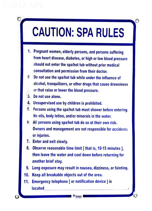 SPA RULES(NC) SIGN