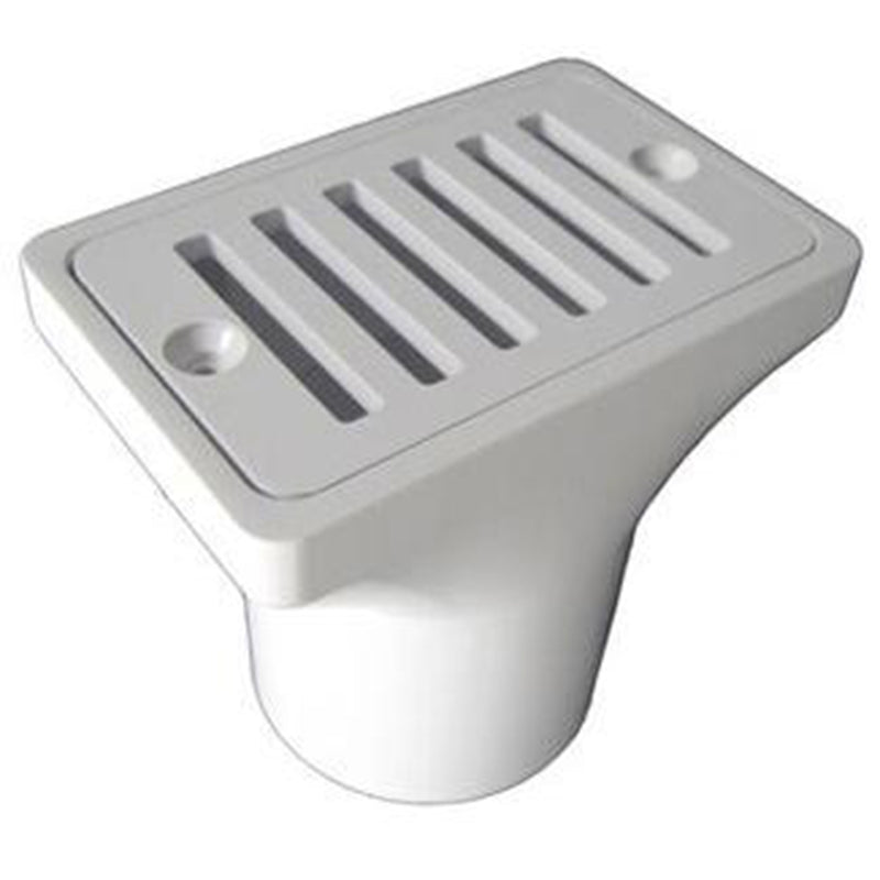 2" X 4" GUTTER DECK DRAIN WHITE