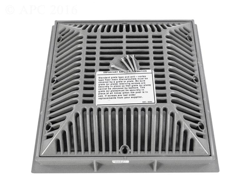 WATERWAY 9X9 FRAME & GRATE, GRAY