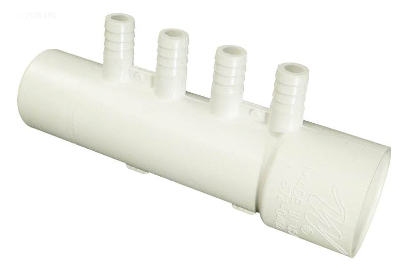 MANIFOLD 1" SPIGOT X 1" SKT x FOUR 3/8" RIBBED BARB PORTS