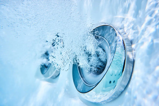 Diving board over a blue pool