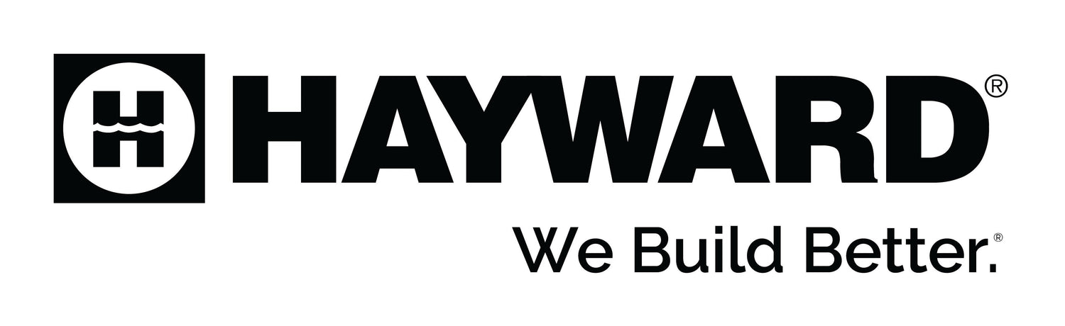 Hayward logo with bold black text and a circular symbol on the left; slogan "We Build Better." appears below the brand name.