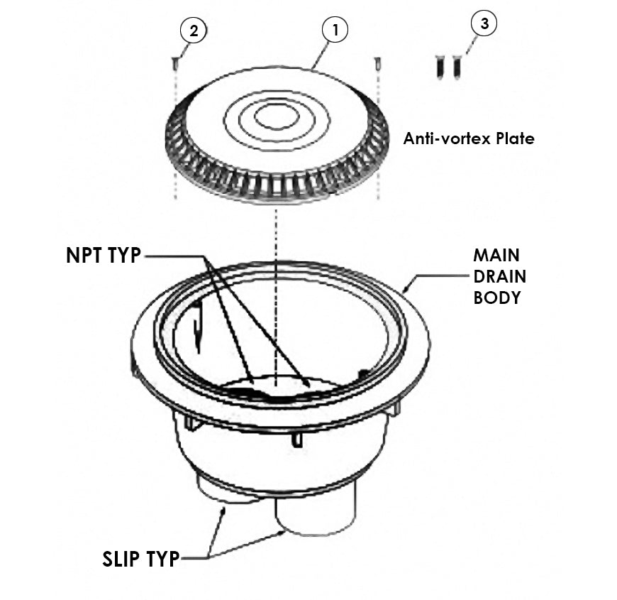 Dual Bottom Port Main Drains