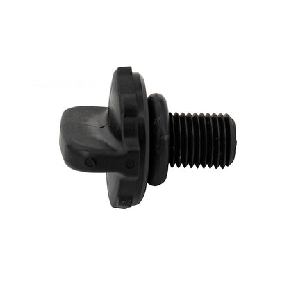 Frog King Tech Frog XL Pro Knob w/ O-Ring (01-22-9945), a black plastic wing-shaped knob with a ridged threaded shaft, ideal for use with pool cycler parts or as a replacement King Technology knob. Shown against a white background.