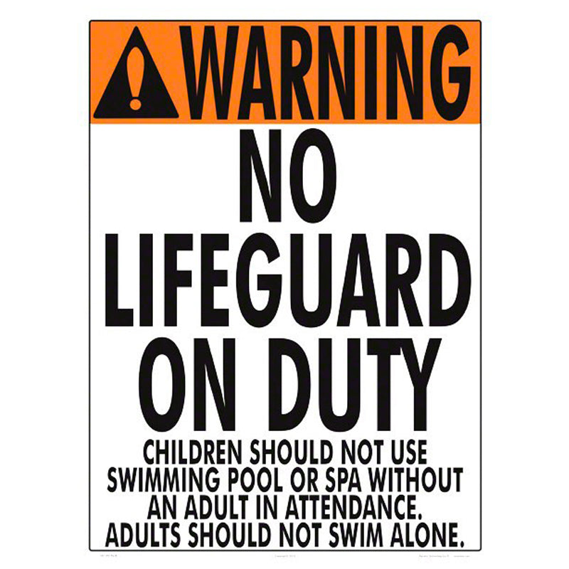 ALUMINUM WARNING NO LIFEGUARD