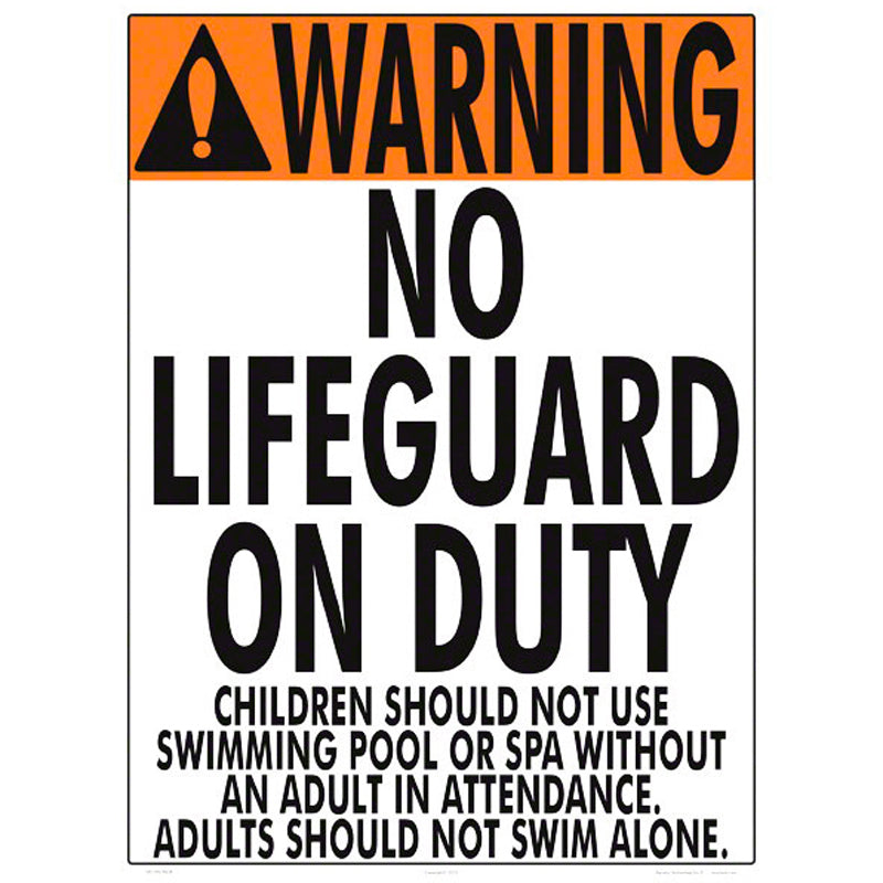 SIGN "NO LIFEGUARD" M & NH & CT
