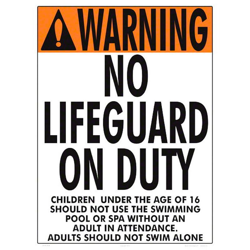NO LIFEGUARD SIGN NY & MA