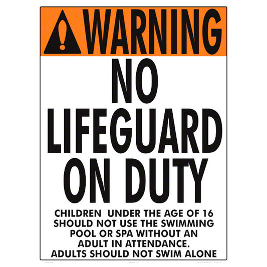 NO LIFEGUARD SIGN NY & MA