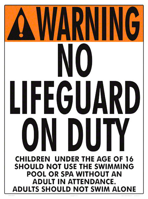 NO LIFEGUARD SIGN