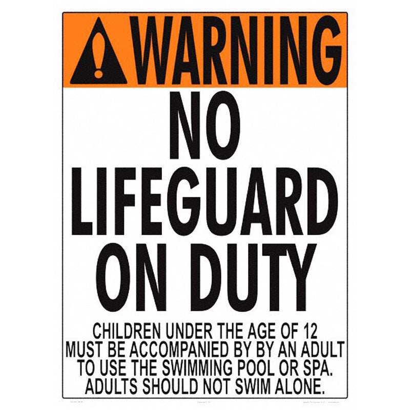 SIGN "NO LIFEGUARD" (VT)