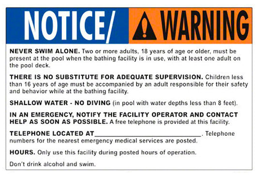 SIGN "POOL RULES" (NY)