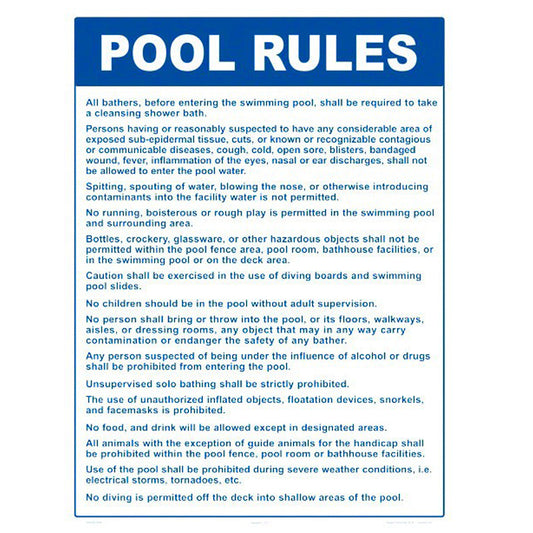 SIGN "POOL RULES" (RI)