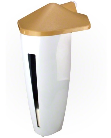 Wall-mounted CMP Aqua Level Portable Auto Leveler with a tan lid for inground pools by Pool Goods.