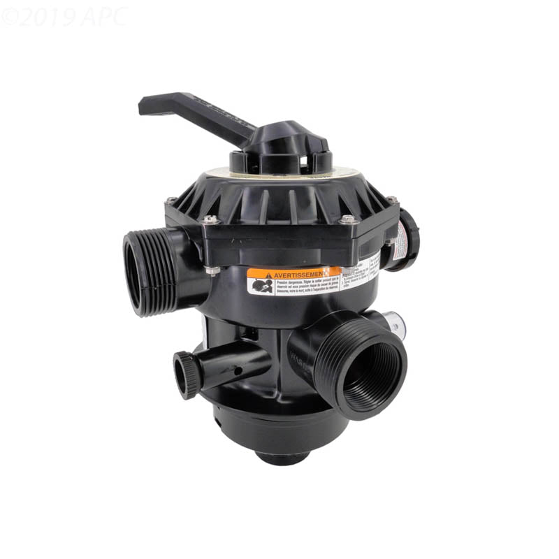 The Pentair Tagelus 1.5" 6-Way Clamp Style Valve Sand Filter (272526, 262506) is a durable multiport valve with a top-mounted handle and threaded connections, designed for efficient pool filtration systems.