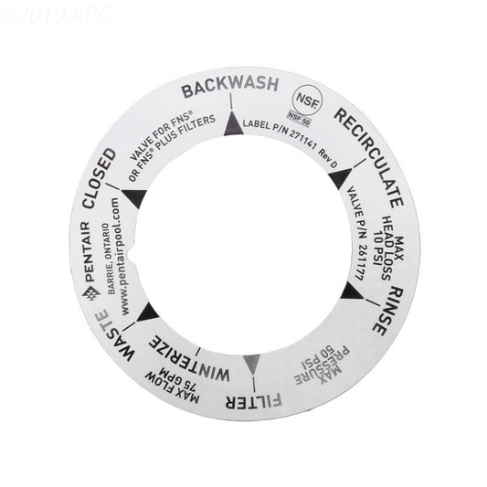 1.5" POSITION DE VALVE LABEL| 27114