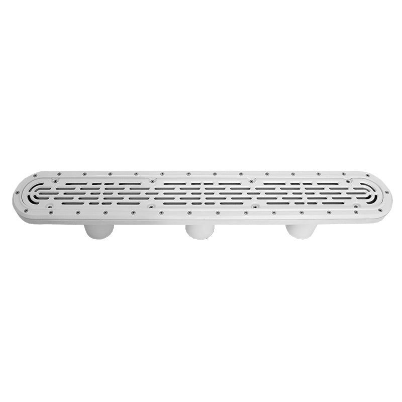 32" CHANNEL DRAIN FLAT GRATE COVER AND SUMP  GREY