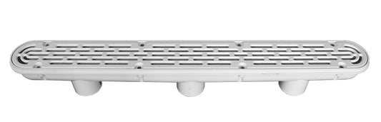 32" CHANNEL DRAIN WITH 3 PORT SUMP/FLATE GRATE ANTI-ENTRAPMENT SUCTION OUTLET COVER (VGB SERIES)