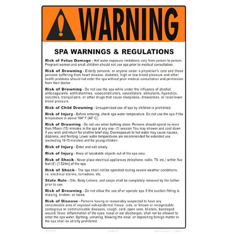 SIGN "SPA RULES" (CT ONLY)