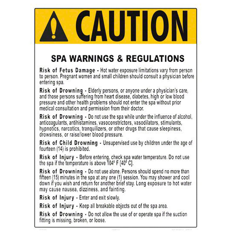 CAUTION SPA WARNINGS VIRGINIA