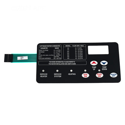 Pentair MasterTemp Heater 5 Button Membrane Keypad | 472610Z