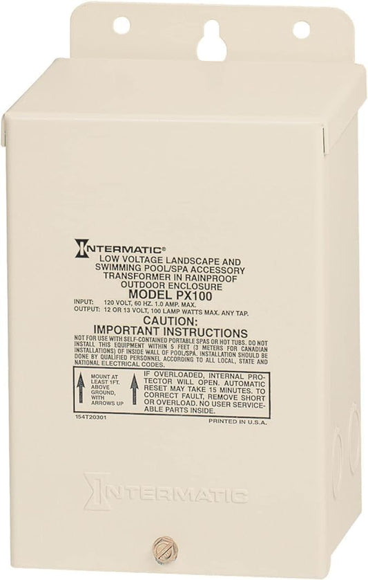 Intermatic Pool Light 100W 12V Safety Transformer, Beige | PX100