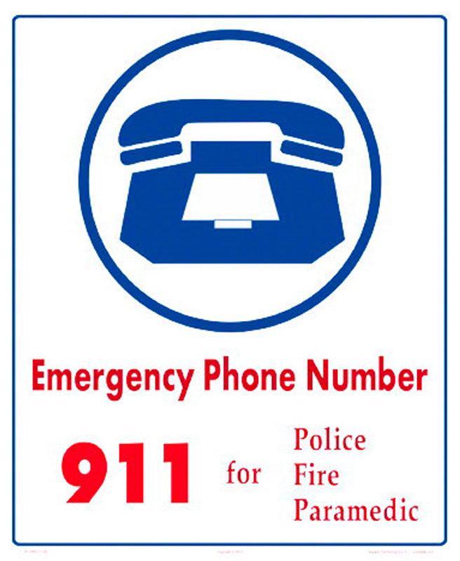 EMERGENCY NUMBERS SIGN