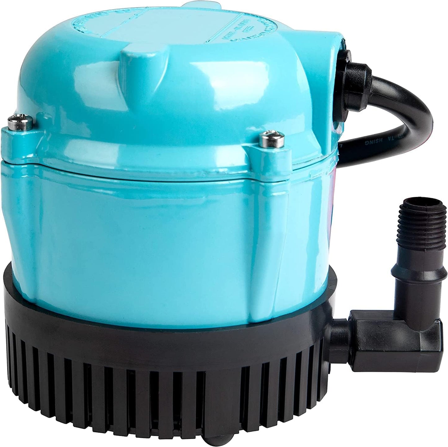 The Pool Goods Little Giant Small Submersible Permanently Oiled Pump (1-AA-18 | 500500) has a black base, hose connection, and a short power cord.