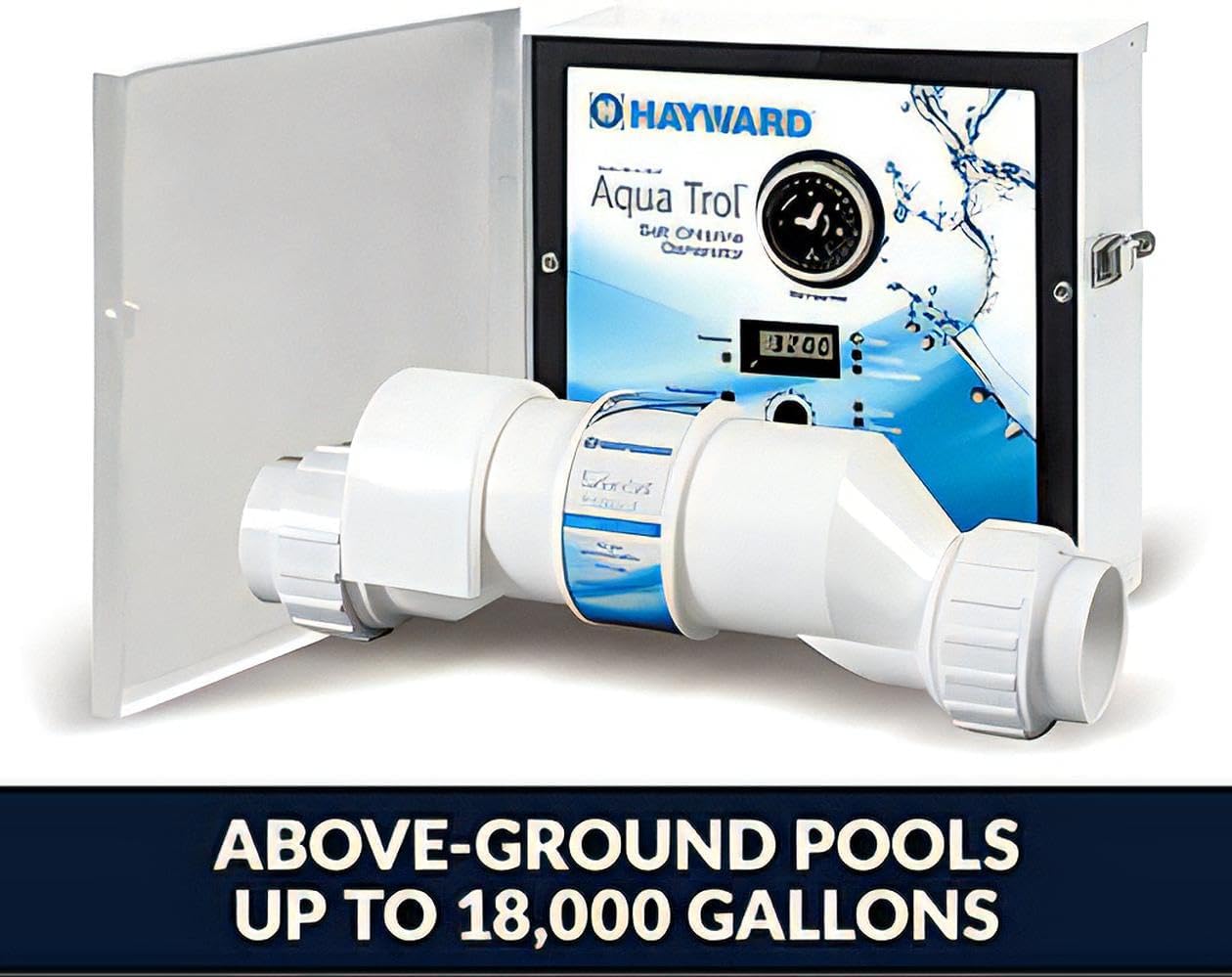 Hayward Above Ground Salt Chlorine Generator 18K gal with Twist Lock Cord | W3AQ-TROL-HP-TL