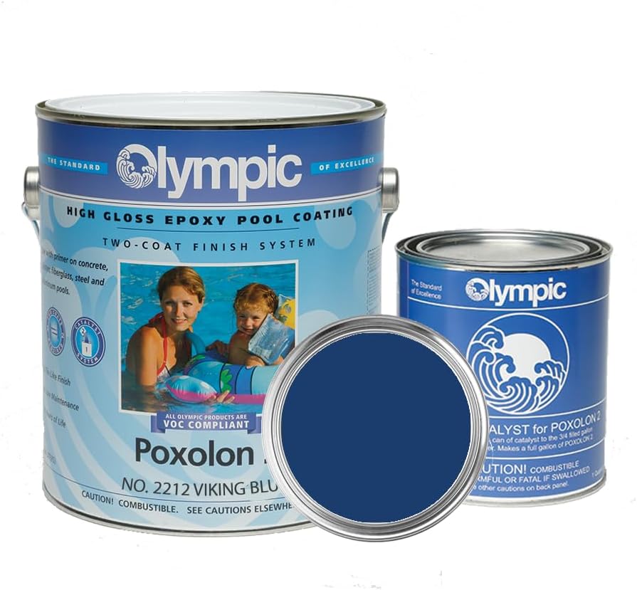 Olympic 2212 Poxolon 2 High Gloss Epoxy Pool Coating, Viking Blue, 1 gal | 2212G