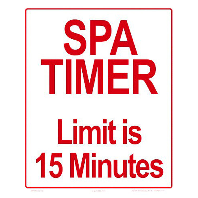 SPA TIMER SIGN PLASTIC