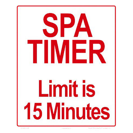 SPA TIMER SIGN PLASTIC