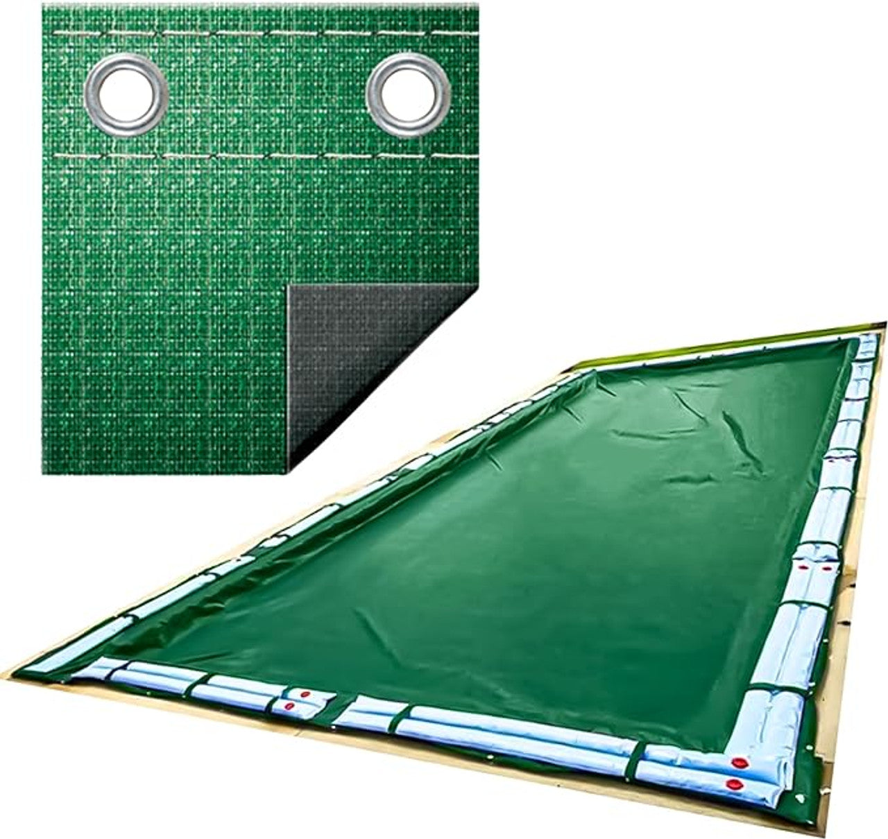 Swimline Super Deluxe 16' x 32' Rectangle Winter Cover, 5' Overlap | Green/Black | CO142137RS