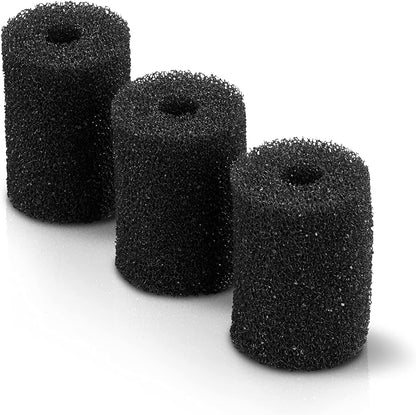 Three Polaris SWEEP HOSE SCRUBBERs (R0522400, 3/PK) from Polaris are displayed upright in a row on a white surface. Each cylindrical black sponge filter features a central hole.