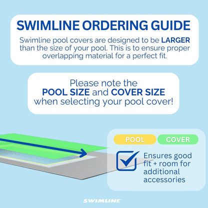 Swimline Super Deluxe 30' x 60' Rectangle Winter Cover, 5' Overlap, Silver/Black | CO143565R