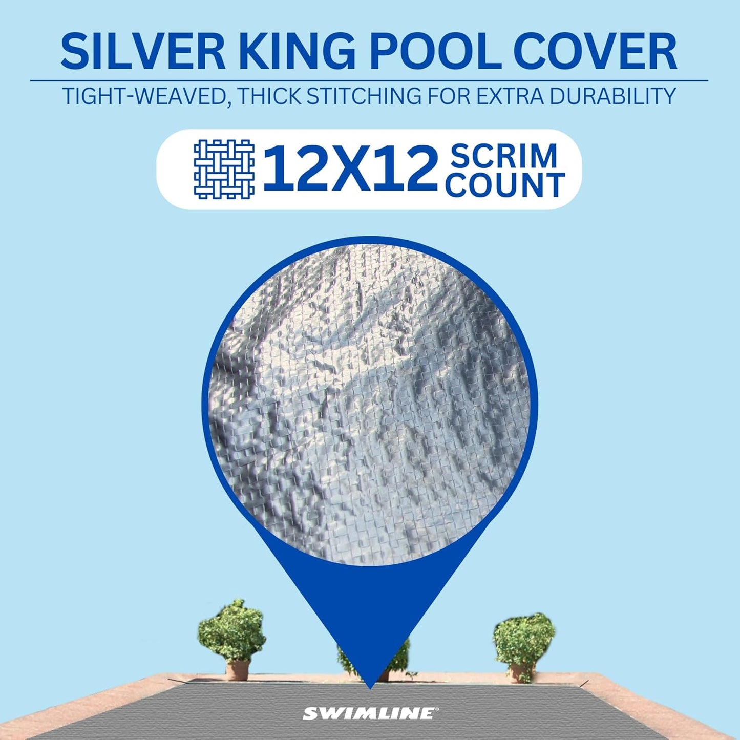 Swimline Super Deluxe 30' x 50' Rectangle Winter Cover, 5' Overlap, Silver/Black | CO143555R