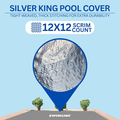 Swimline Super Deluxe 25' x 45' Rectangle Winter Cover, 5' Overlap, Silver/Black | CO143050R