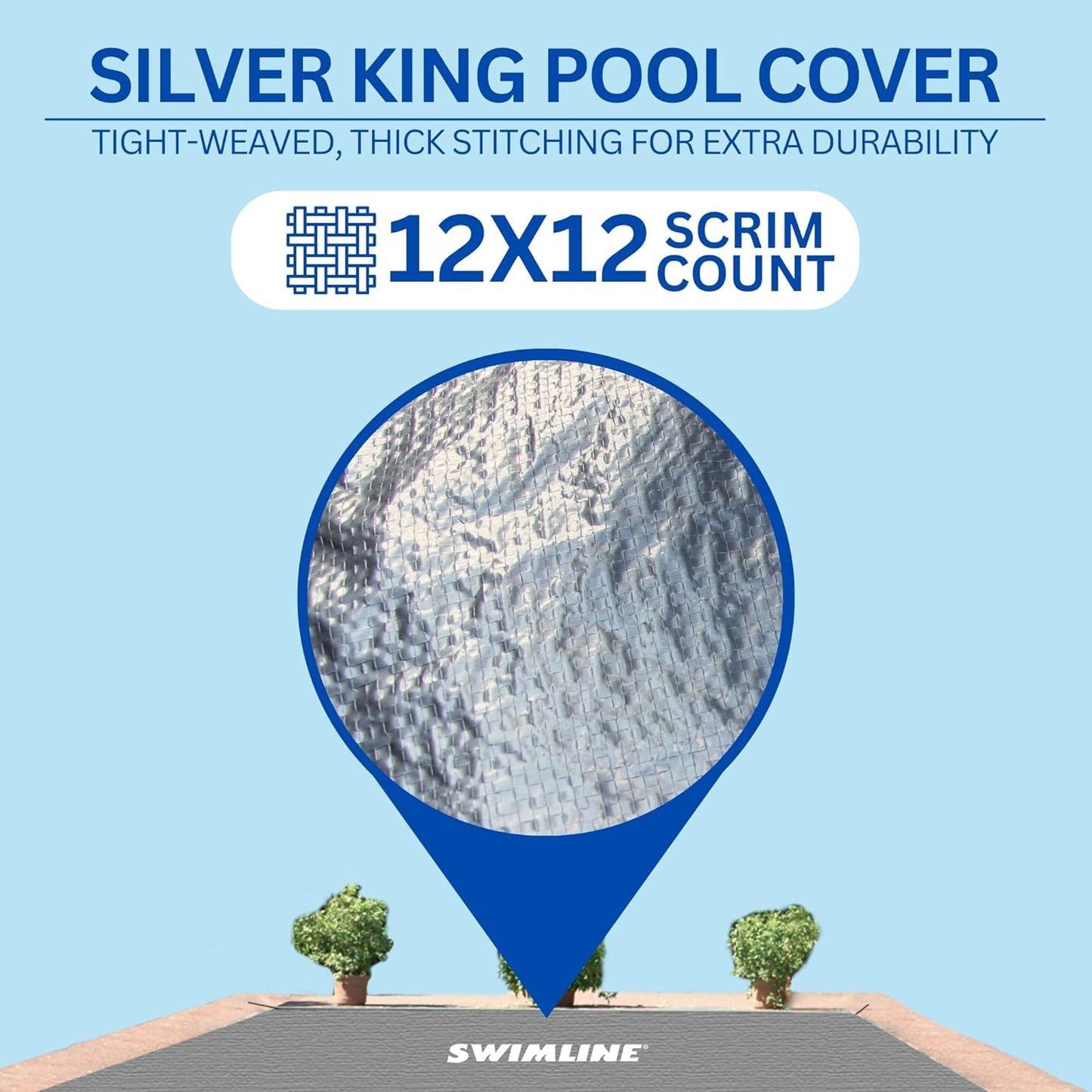 Swimline Super Deluxe 30' x 60' Rectangle Winter Cover, 5' Overlap, Silver/Black | CO143565R