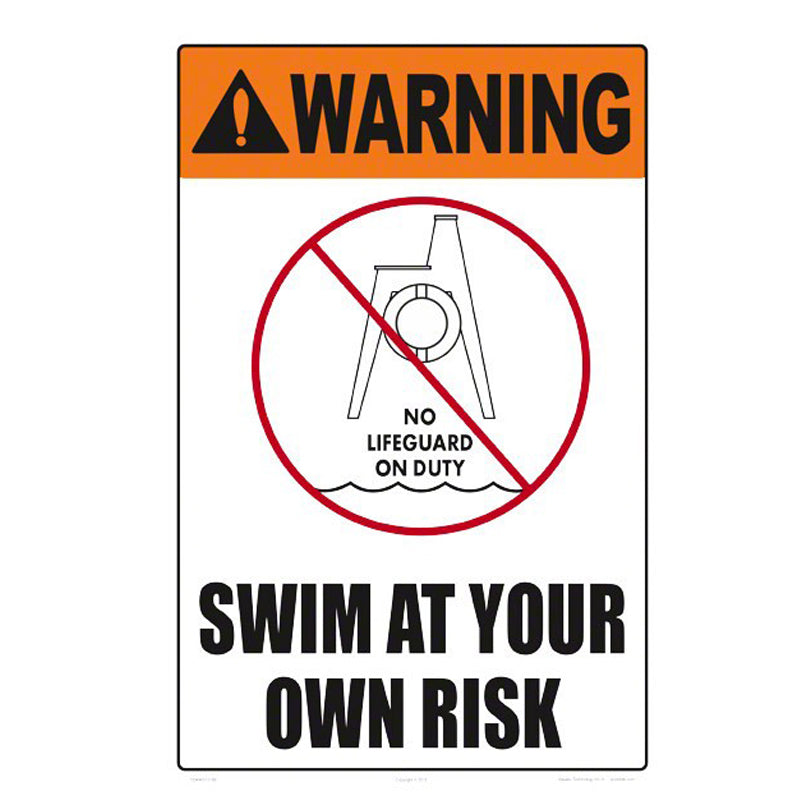 SWIM AT OWN RISK SIGN