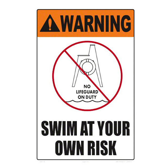 SWIM AT OWN RISK SIGN