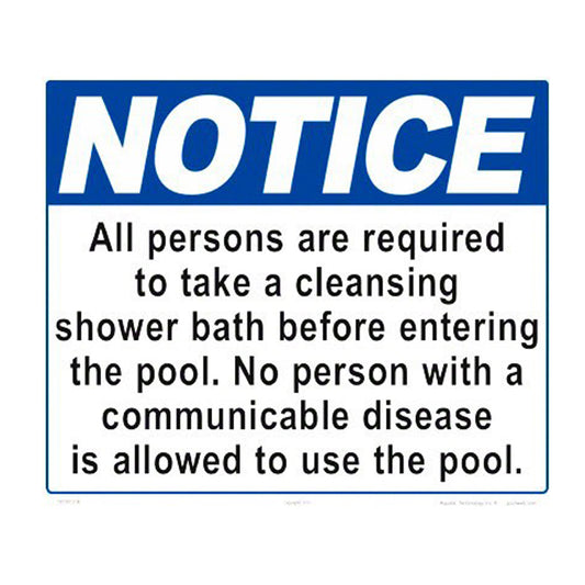 SHOWER/COMMUNICABLE DISEASE SIGN