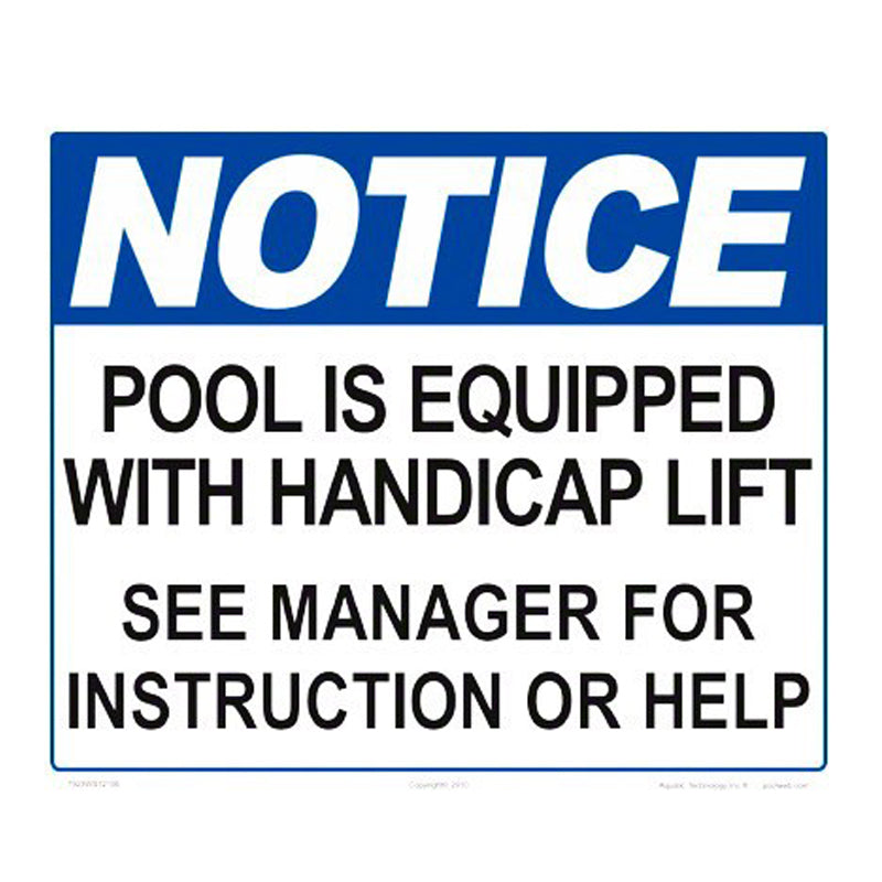 EQUIPPED WITH HANDICAP LIFT SIGN