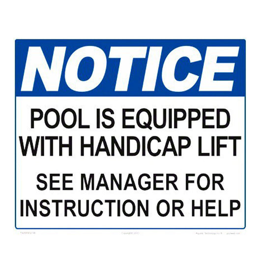 EQUIPPED WITH HANDICAP LIFT SIGN