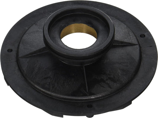 Pentair Challenger Diffuser 1.5F 2A | 355270: A circular black plastic component featuring a central brass-lined hole and radial supports from Pentair.