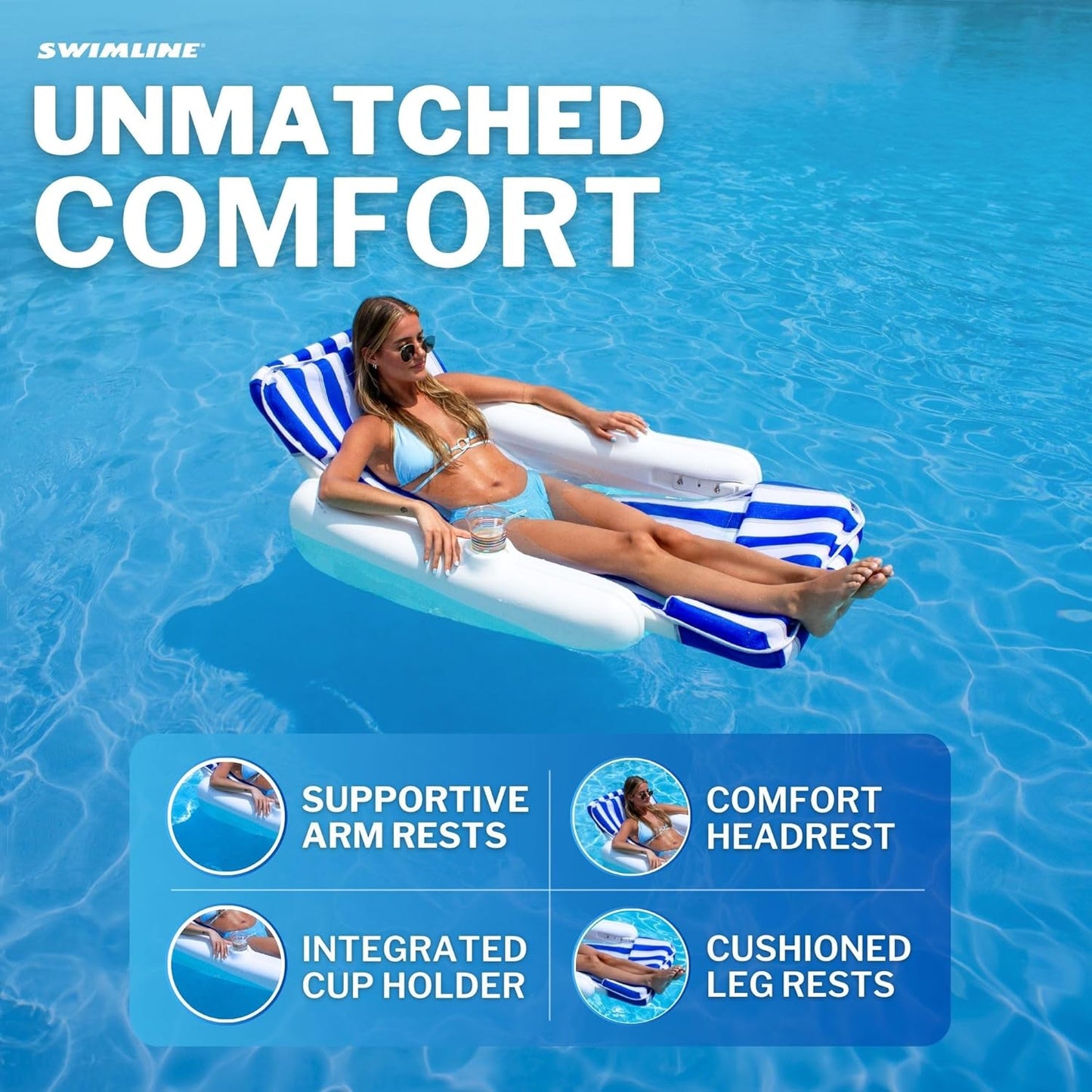 Swimline SunChaser Padded Luxury Lounge Chair | 10010