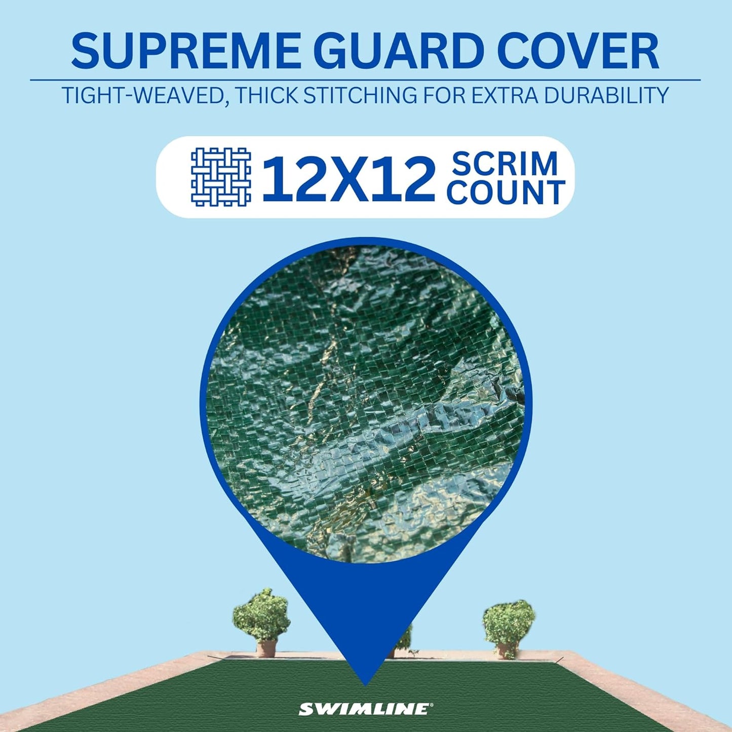 Swimline Super Deluxe 16' x 32' Rectangle Winter Cover, 5' Overlap | Green/Black | CO142137RS